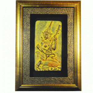 Framed Sandstone sculpture Thai musician